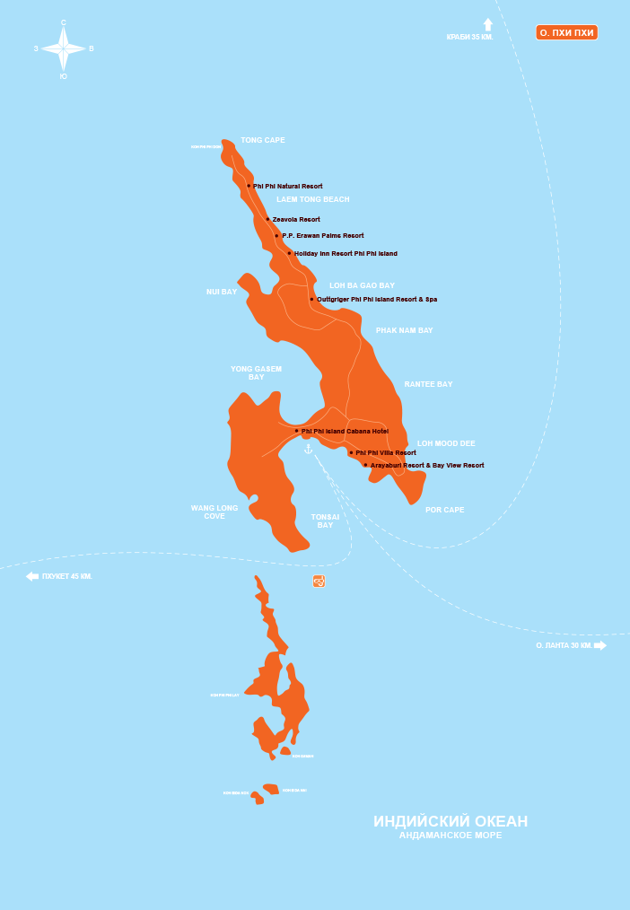 Map of Phi Phi Islands
